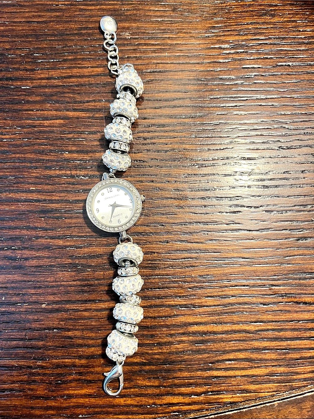 Gracie Lynn Rhinestone Bracelet Watch in Silver